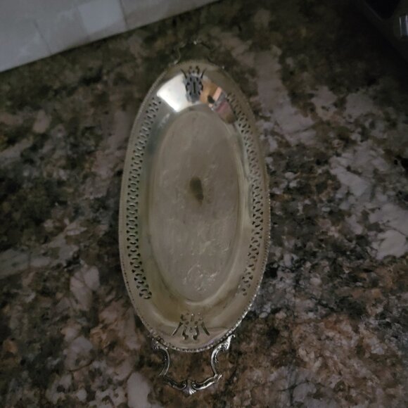 Vintage “N W Mounts” Silver Serving Tray-mid-last century - Picture 2 of 5